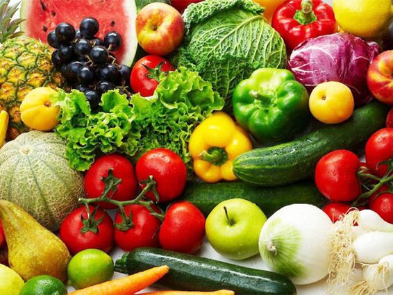 Fresh vegetables and fruit